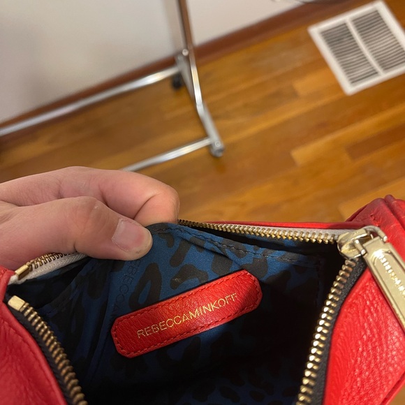 Used red and black Rebecca Minkoff clutch, fair condition - Picture 4 of 4